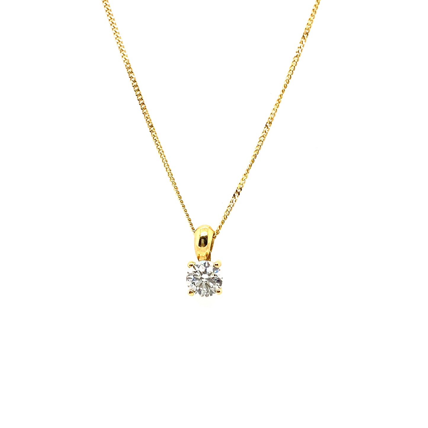 18ct Gold Diamond Solitaire Pendant