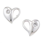 Cubic Zirconia Heart Earrings