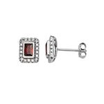 Garnet Cubic Zirconia Earrings - CZ