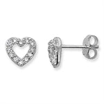 Cubic Zirconia open Heart Earrings