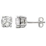 White Cubic Zirconia 6mm Earrings
