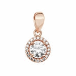 Rose Round Cubic Zirconia Pendant