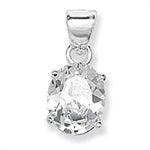 Oval Cubic Zirconia Pendant