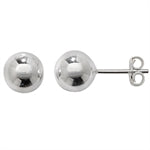 8mm Silver Ball Earrings