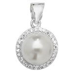 Pearl With Cubic Zirconia Pendant