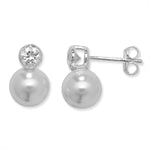 Synthetic Pearl Cubic Zirconia Earrings