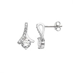 Cubic Zirconia drop silv Earrings