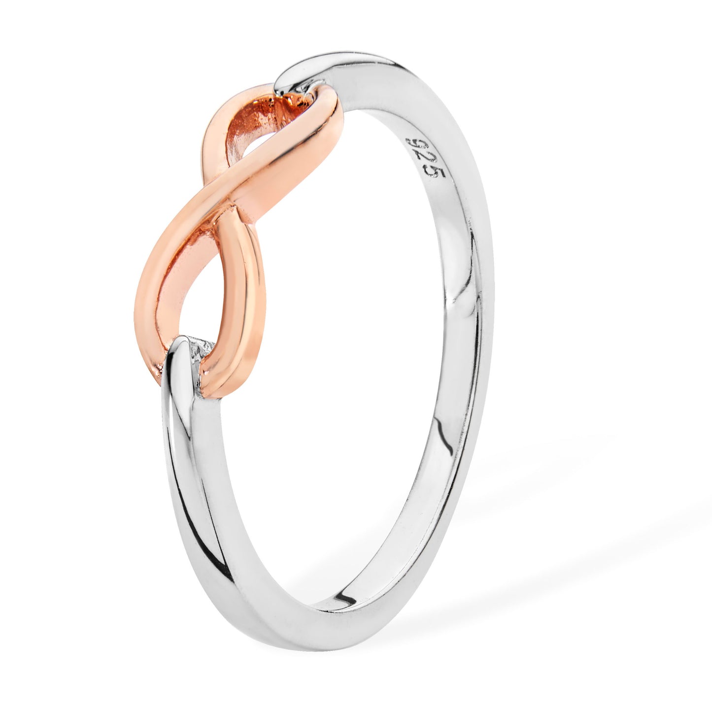 Sterling Silver Rose Infinity Ring