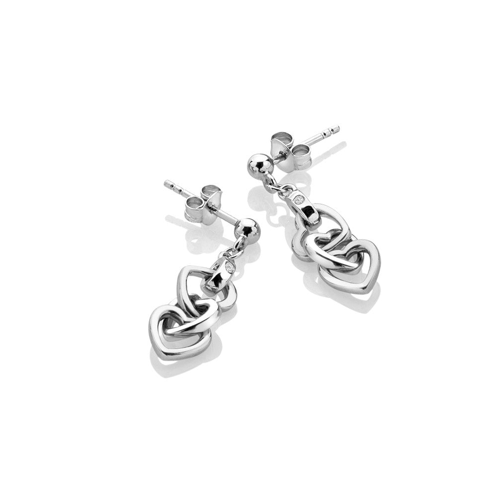 Hot Diamonds Trio Triple Heart Earrings DE702
