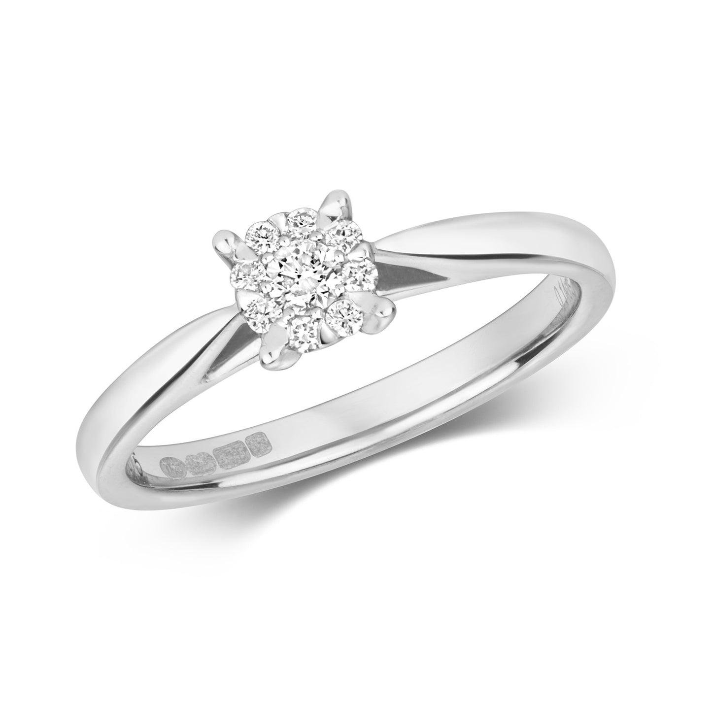 9ct White Gold Diamond Ring - RD124W
