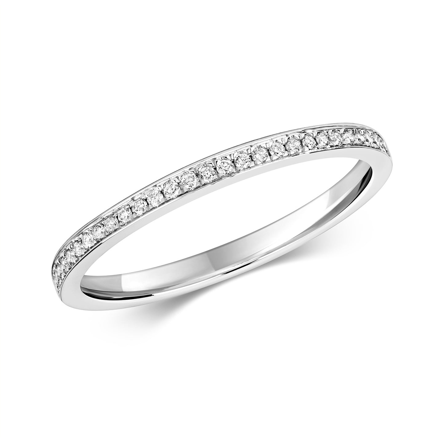 9ct White Gold Grain Set Eternity Ring 0.10ct