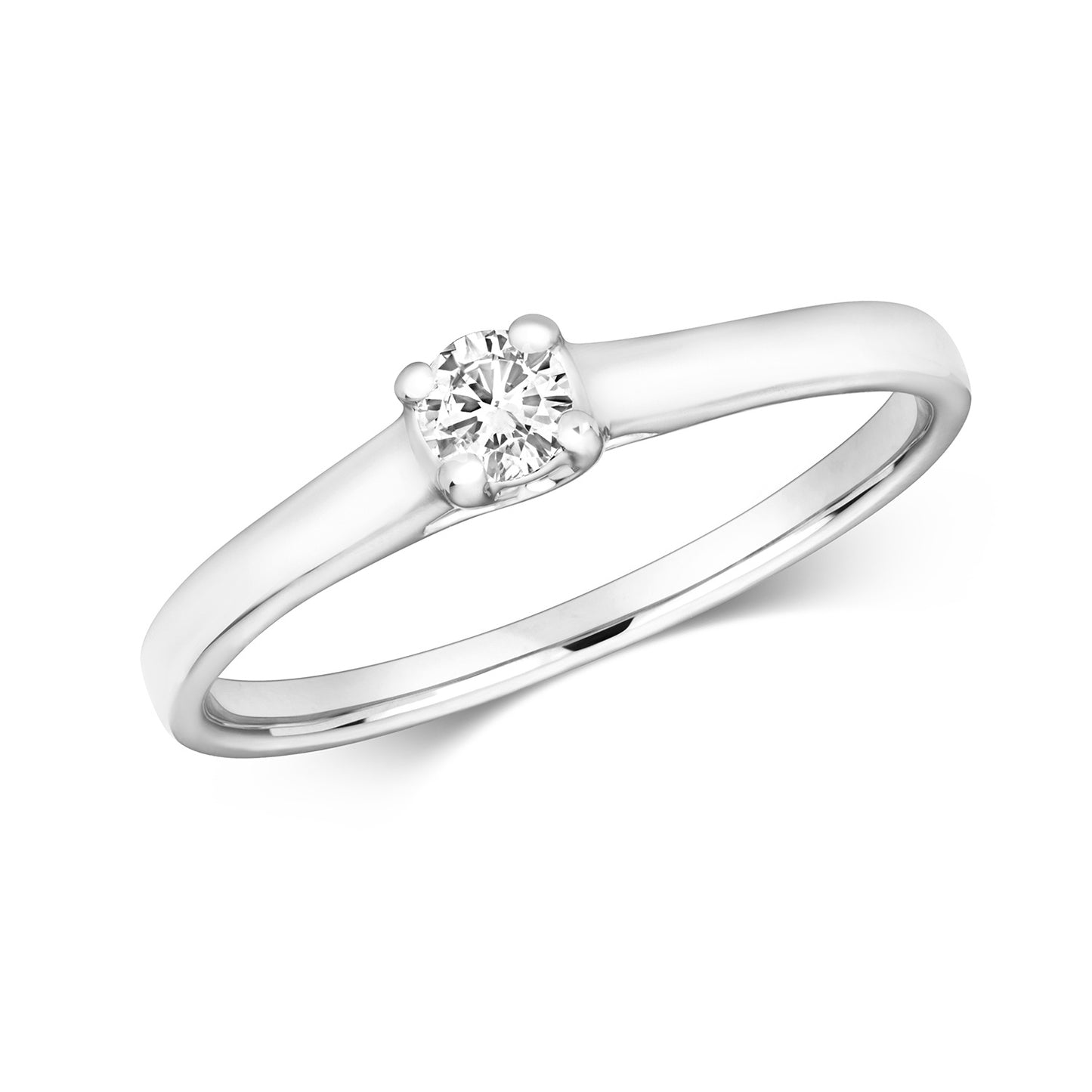 9ct White Gold Diamond Solitaire 0.15ct
