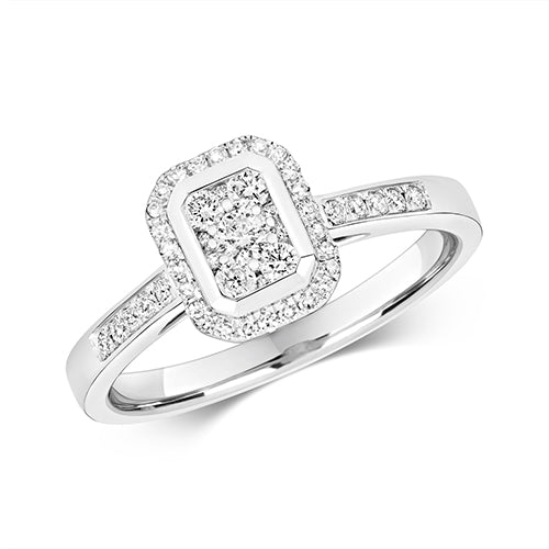9ct White Gold Diamond Ring RD651W