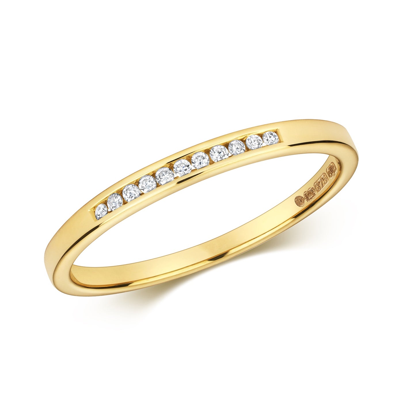 9ct Gold Channel Set Diamond Eternity Ring 0.05ct