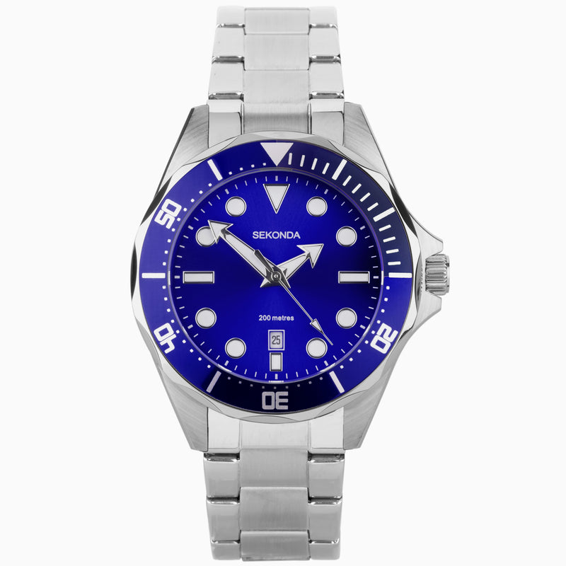 Sekonda Hudson Gents Watch Stainless Steel with Blue Dial - 30097