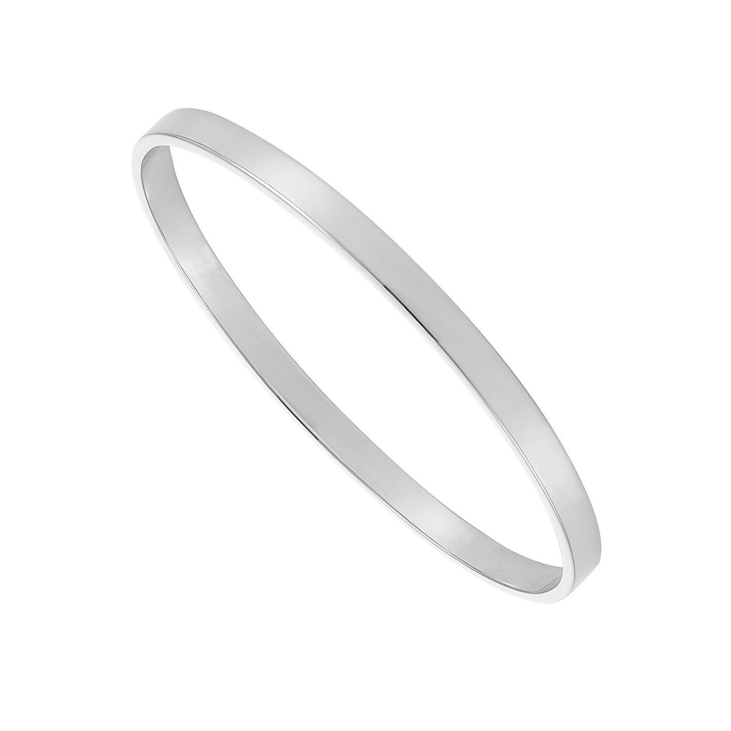 Sterling Silver 5mm Flat Plain Bangle - S4126/60