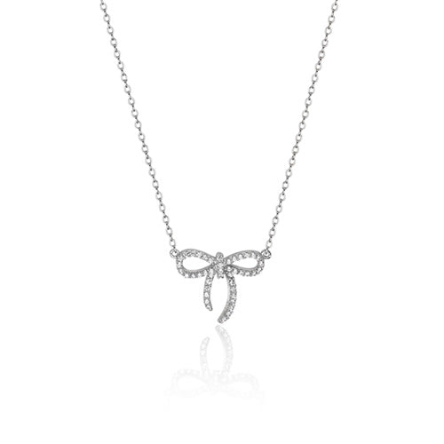 Silver Bow CZ Pendant