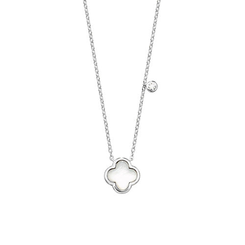 Silver Mother Of Pearl Clover Pendant