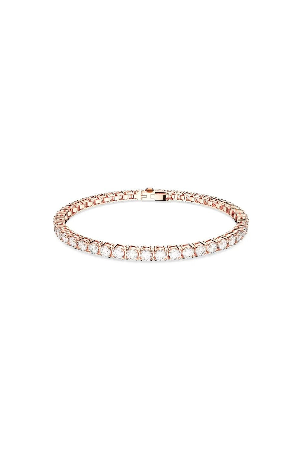 Swarovski Rose Tone White Stone Tennis Bracelet 5657659