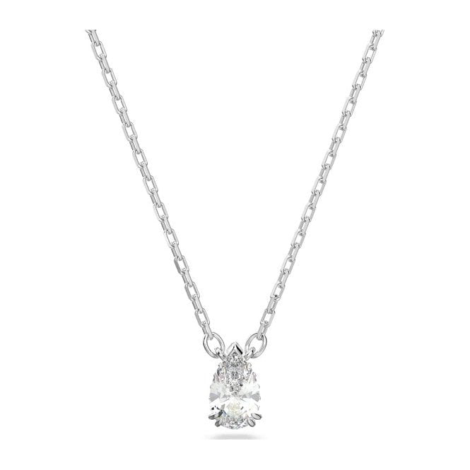Swarovski Rhodium Plated Millenia Pear Cut White Pendant 5636708