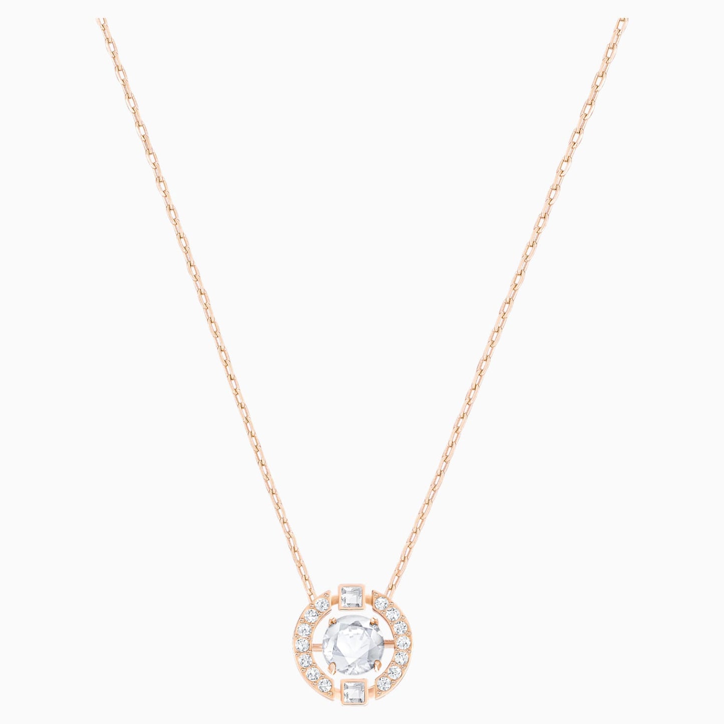 Swarovski Sparkling Rose Gold Plated Dancing Crystal Necklace 5272364