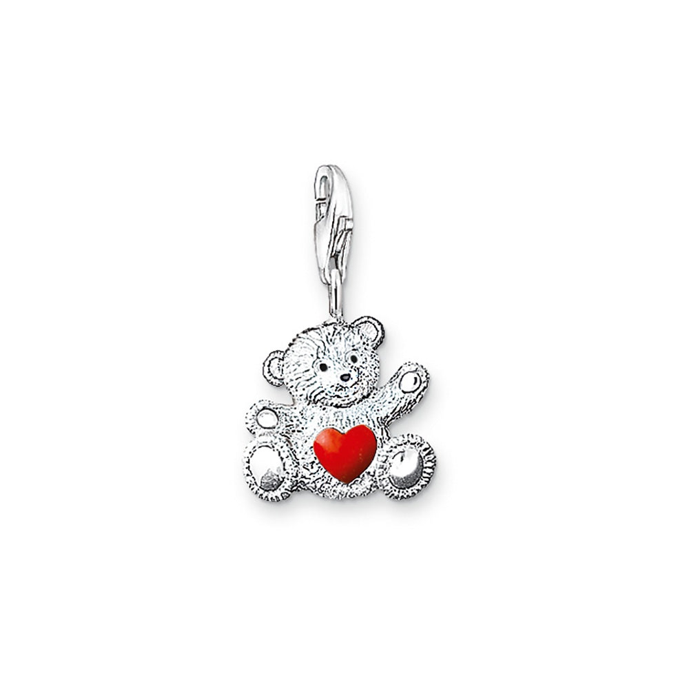 Thomas Sabo Charm Club Sterling Silver Red Heart Bear Charm 0680-007-10