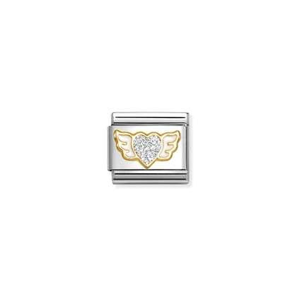 NOMINATION 18k Gold Silver Winged Heart 030220-23