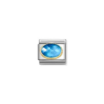 NOMINATION Two Tone Blue Faceted Stone Charm 030612-038