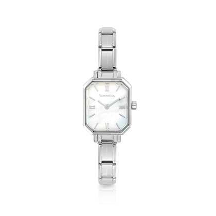 NOMINATION Steel Rectangular Watch White Mother of Pearl Dial 076037/008