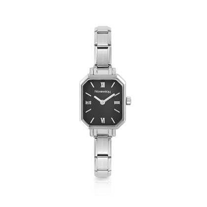 NOMINATION Steel Rectangular Black Dial Watch 076037/012