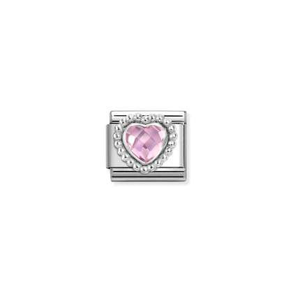 NOMINATION Pink Faceted Stone Heart Charm 330606-003