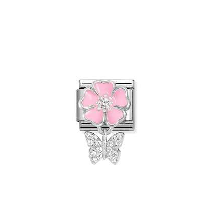 NOMINATION Pink Flower with Butterfly Charm 331814-02