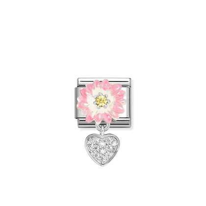 NOMINATION Pink Daisy with Heart Charm 331814-07