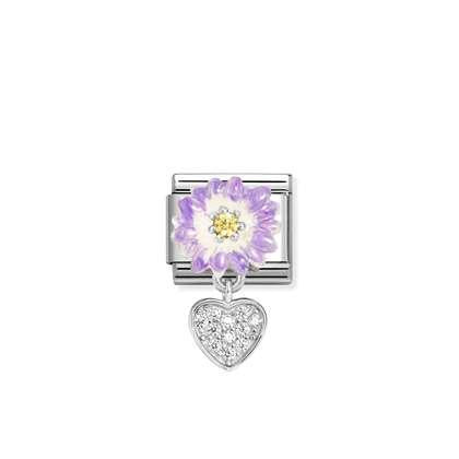 NOMINATION Lilac Daisy with Heart Charm 331814-10