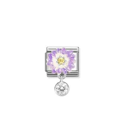 NOMINATION Lilac Daisy with Round CZ Charm 331814-12
