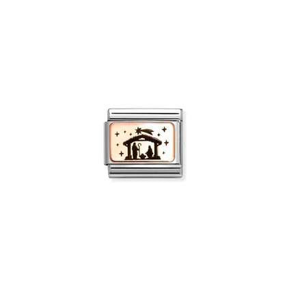 NOMINATION 9k Rose Gold Nativity Charm 430111-19