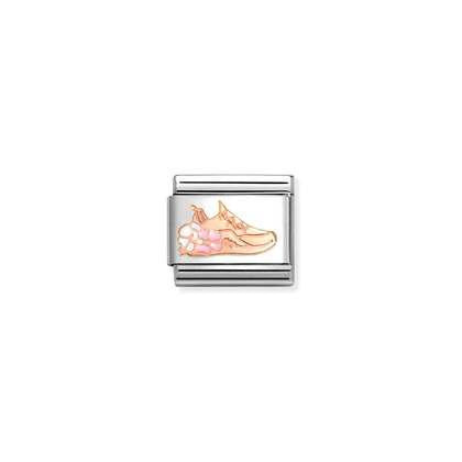 NOMINATION Rose Gold Gym Shoe with Flowers Charm 430202-25