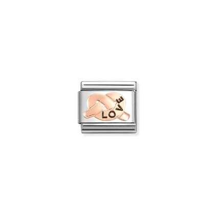 NOMINATION Rose Gold Love Knot Charm 430202-35