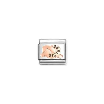 NOMINATION Rose Gold Sisters Knot Charm 430202-38