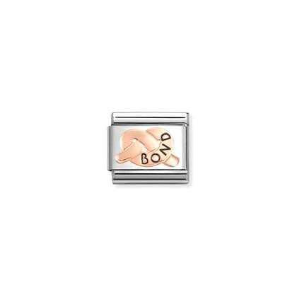 NOMINATION Rose Gold Bond Knot Charm 430202-39