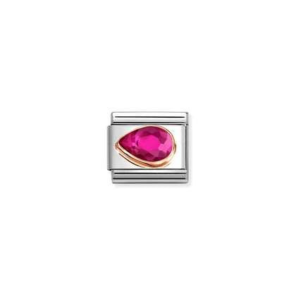 NOMINATION 9k Rose Gold Red Left Drop Charm 430605-005
