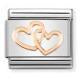 NOMINATION Rose Gold Linked Hearts 430104/41