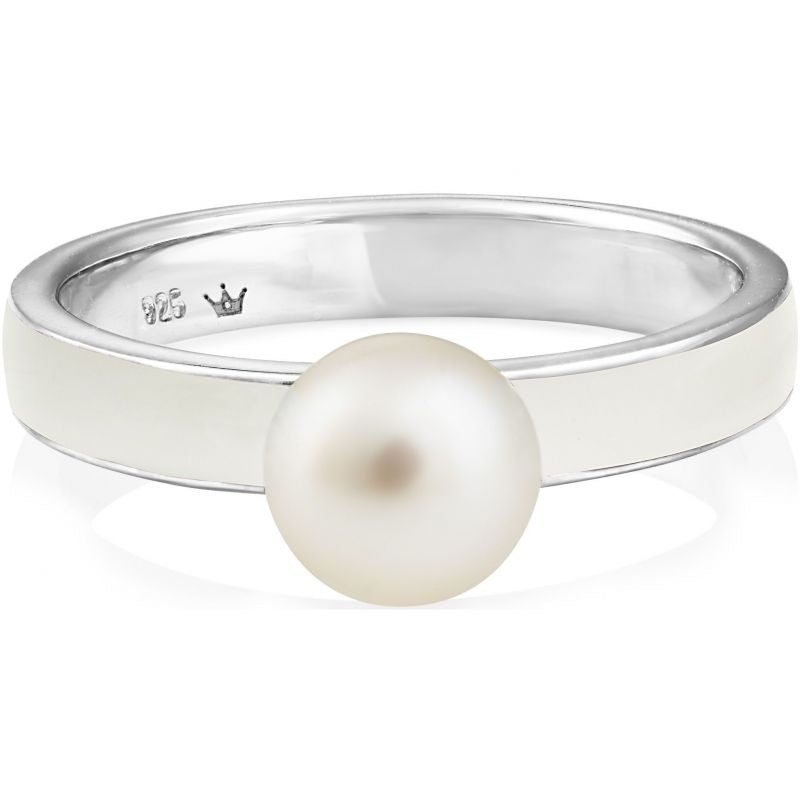 Jersey Pearl Sterling Silver Viva Freshwater Pearl White Ring VIVALR-W - Size M