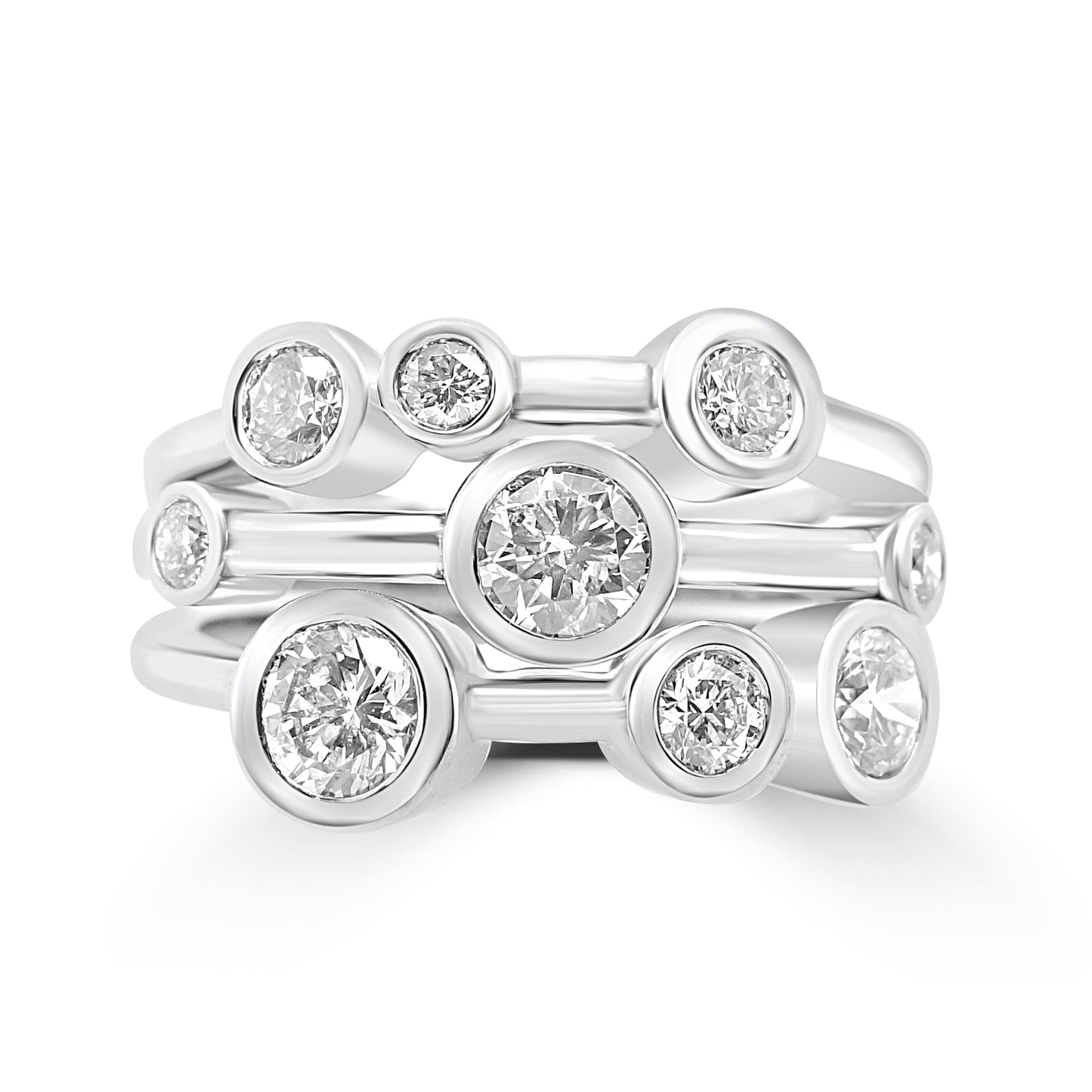 Platinum Diamond Bubble Ring 1.53ct