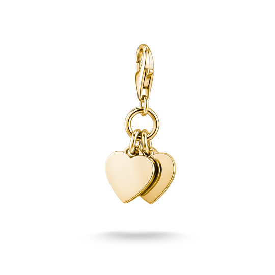 Thomas Sabo Charm Pendant Double heart Gold Plated 0836-M01-39