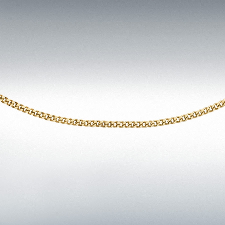 18ct Yellow Gold 0.6mm Diamond Cut Curb Chain 18" 7.13.0024