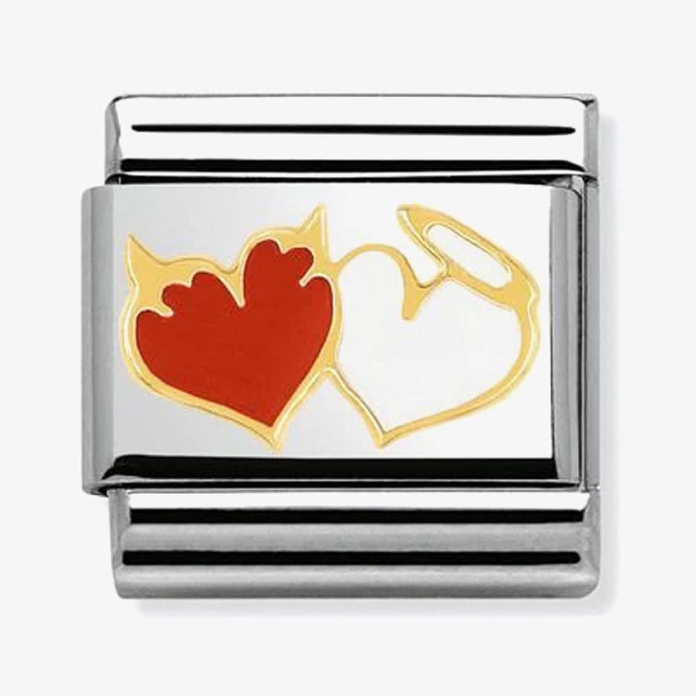 NOMINATION Charm LOVE 1 Enamel Gold 18k Heart angels devils