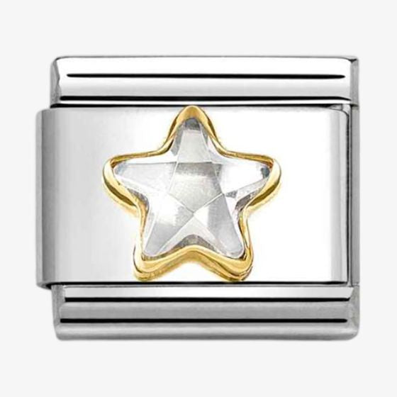 NOMINATION CLASSIC Gold Cubic Zirconia Star Charm 030614-010