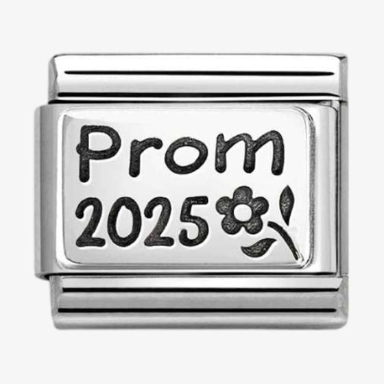 NOMINATION CLASSIC Silvershine Silver & Black Prom 2025 Flower Charm 330109-64