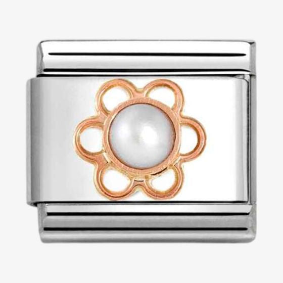 NOMINATION CLASSIC Rose Gold Freshwater Pearl Flower Charm 430503-02